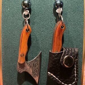 Handmade Witch B*tch Real Ax and Pewter Beads